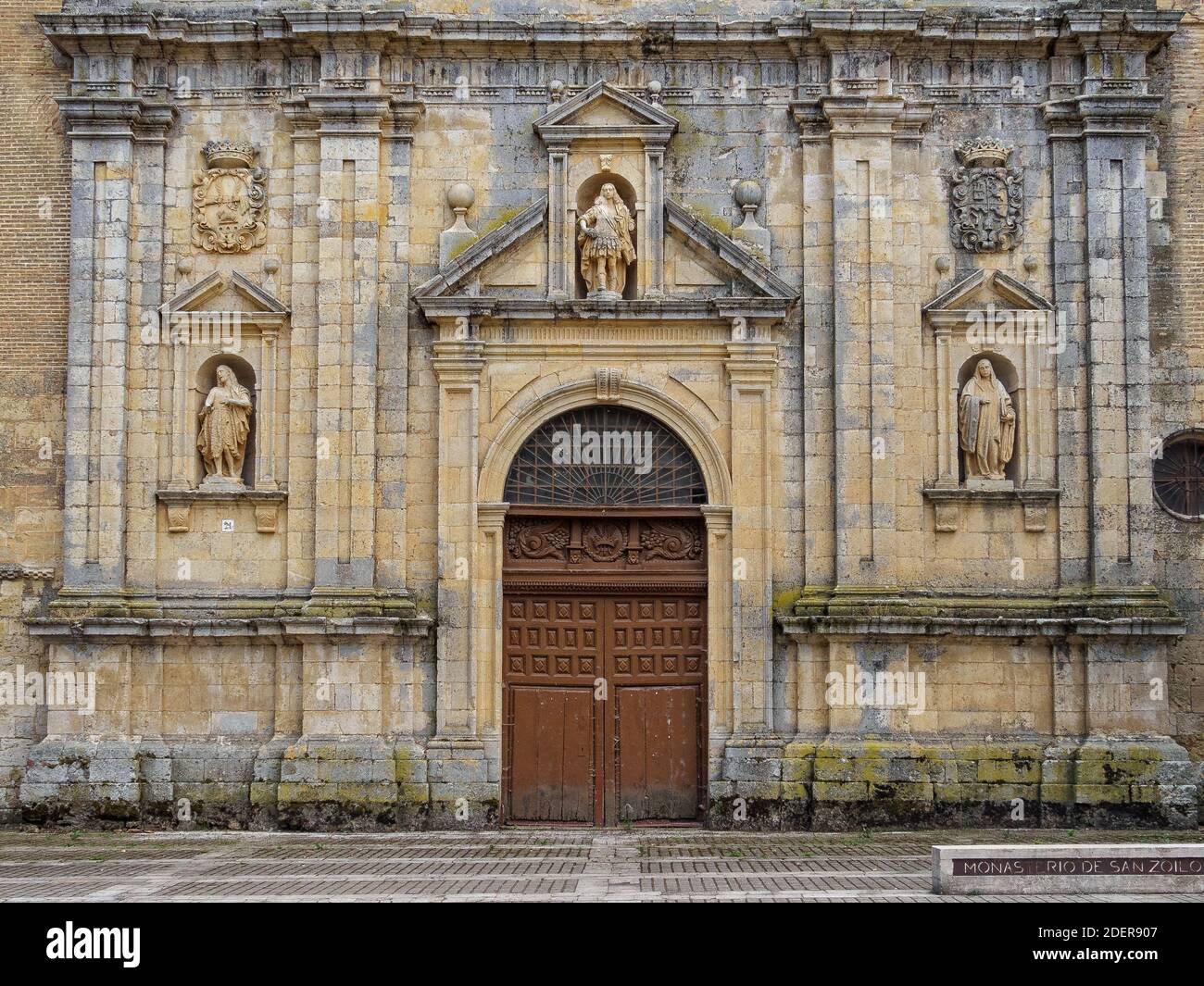 Entrance of the Royal Monastery - San Zoilo, Castile and Leon, Spain Stock Photo