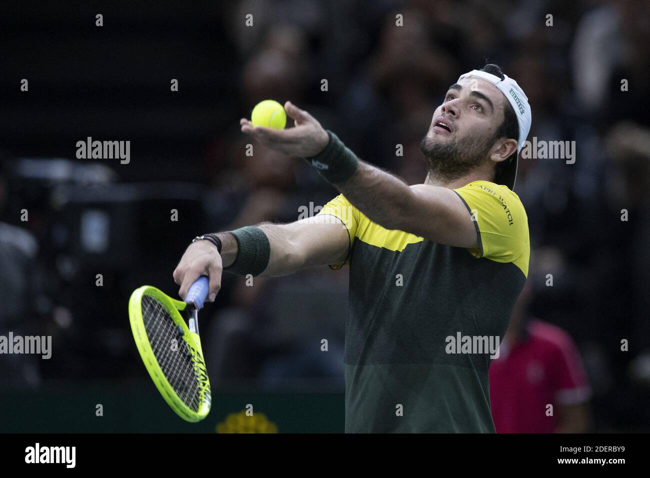 Matteo BERRETTINI (ITA) in action during the Rolex Paris Masters, Day 3, at the Hotel Accord Arena, on October 30, Paris, France