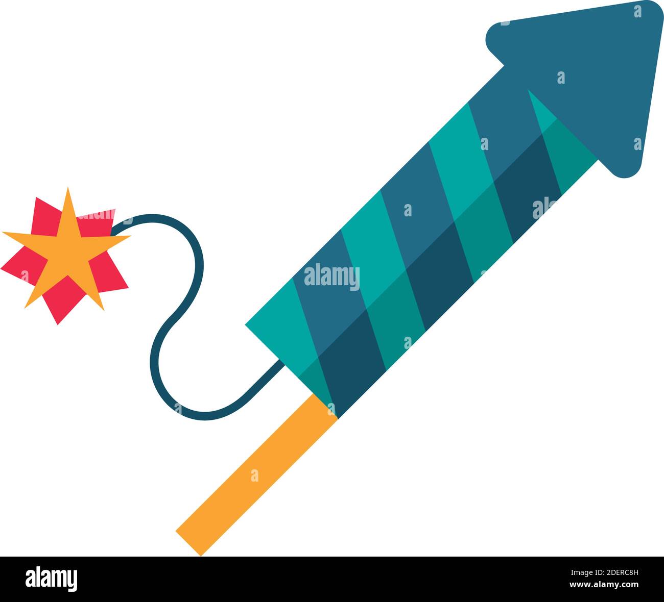 rocket firework flat style icon vector illustration design Stock Vector