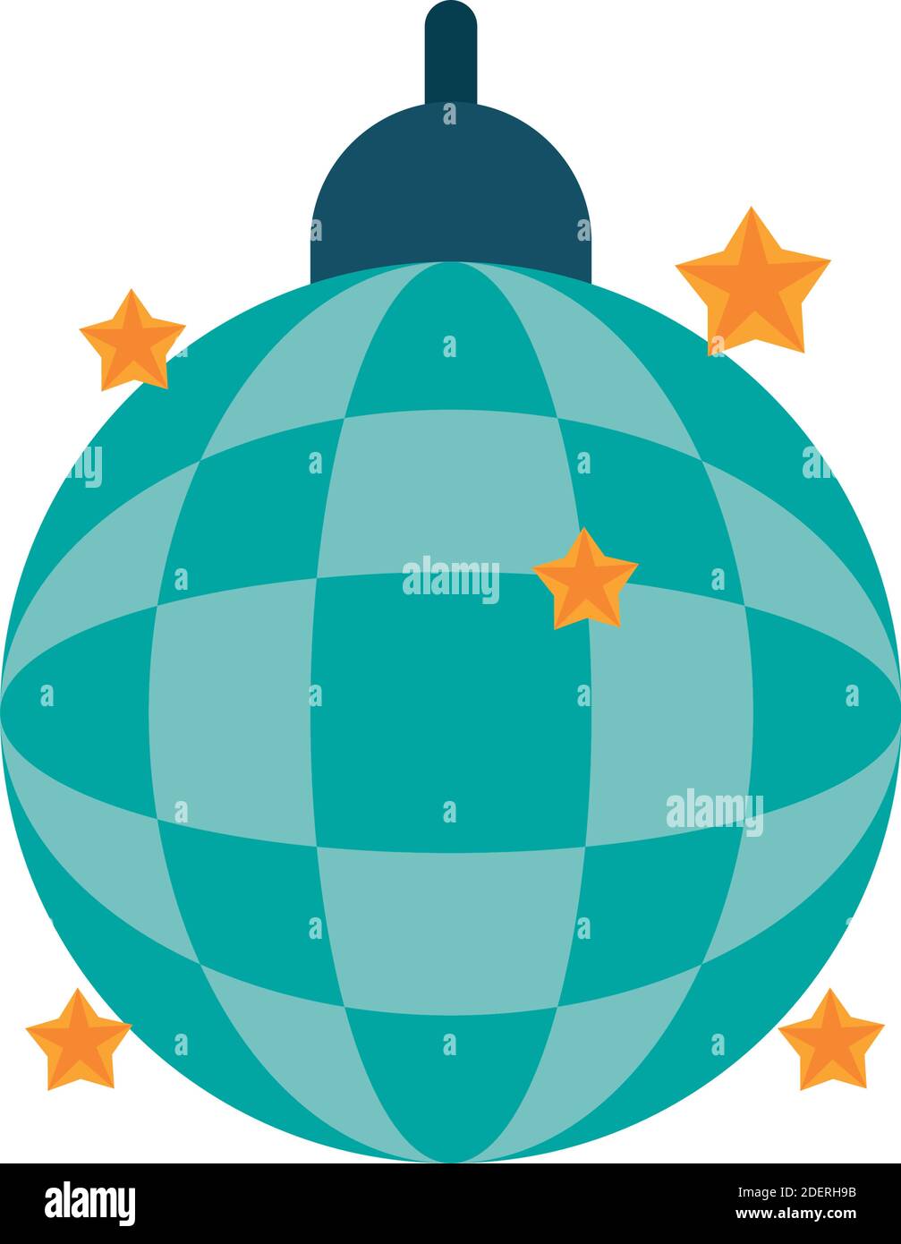 mirrors ball disco hanging flat style icon vector illustration design Stock Vector