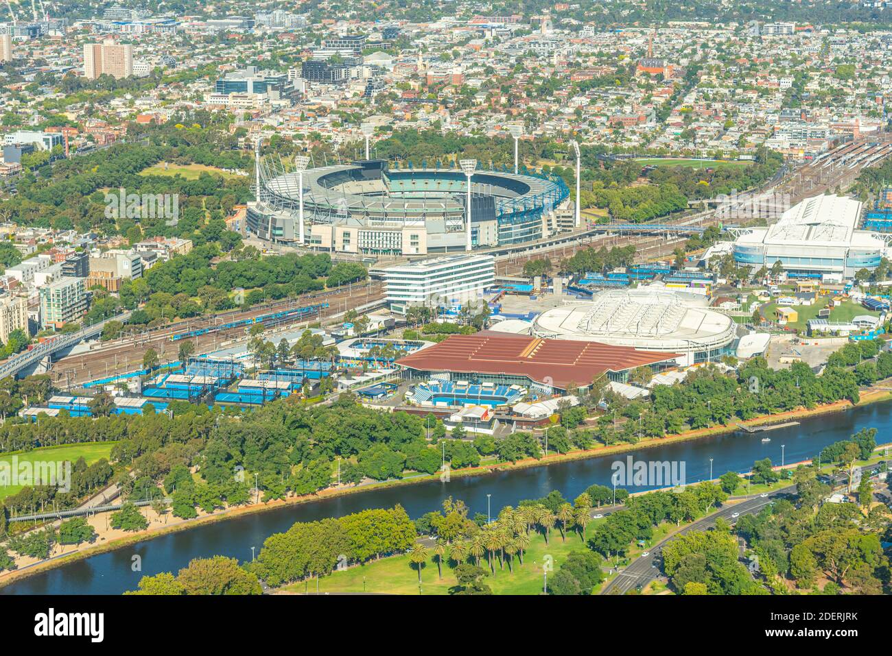Aerial view of sport stadiums in Melbourne, Australia Stock Photo - Alamy