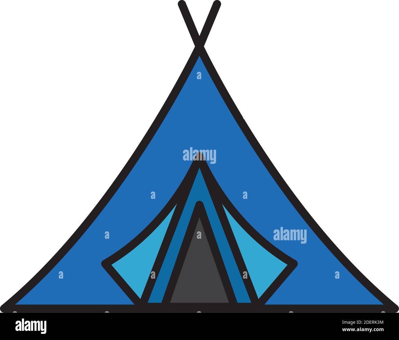 camping tent tool line and fill style icon Stock Vector Image & Art - Alamy