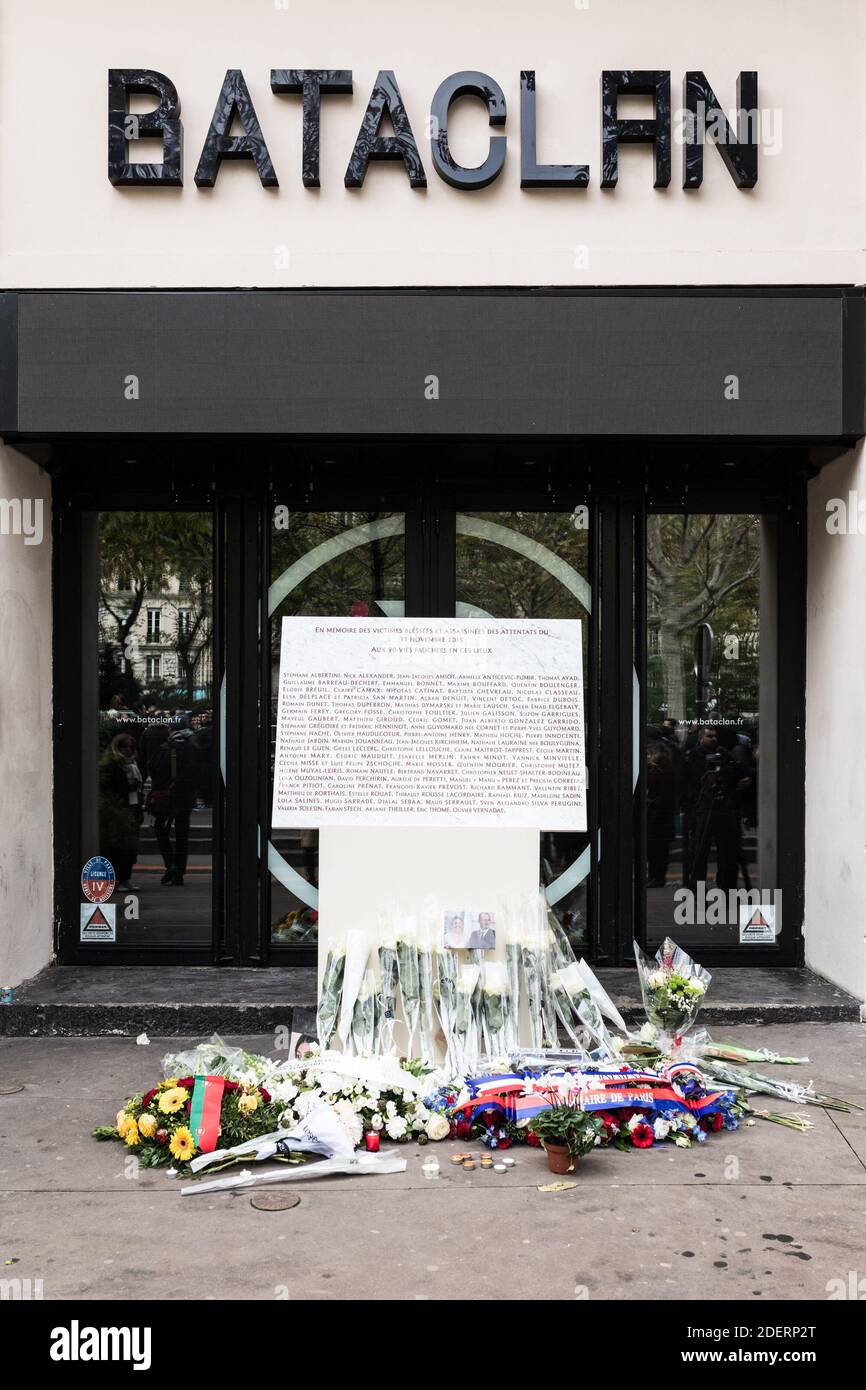 The Memorial Of The Victims Of The Paris Attacks After The Remembrance Ceremony Held In Front