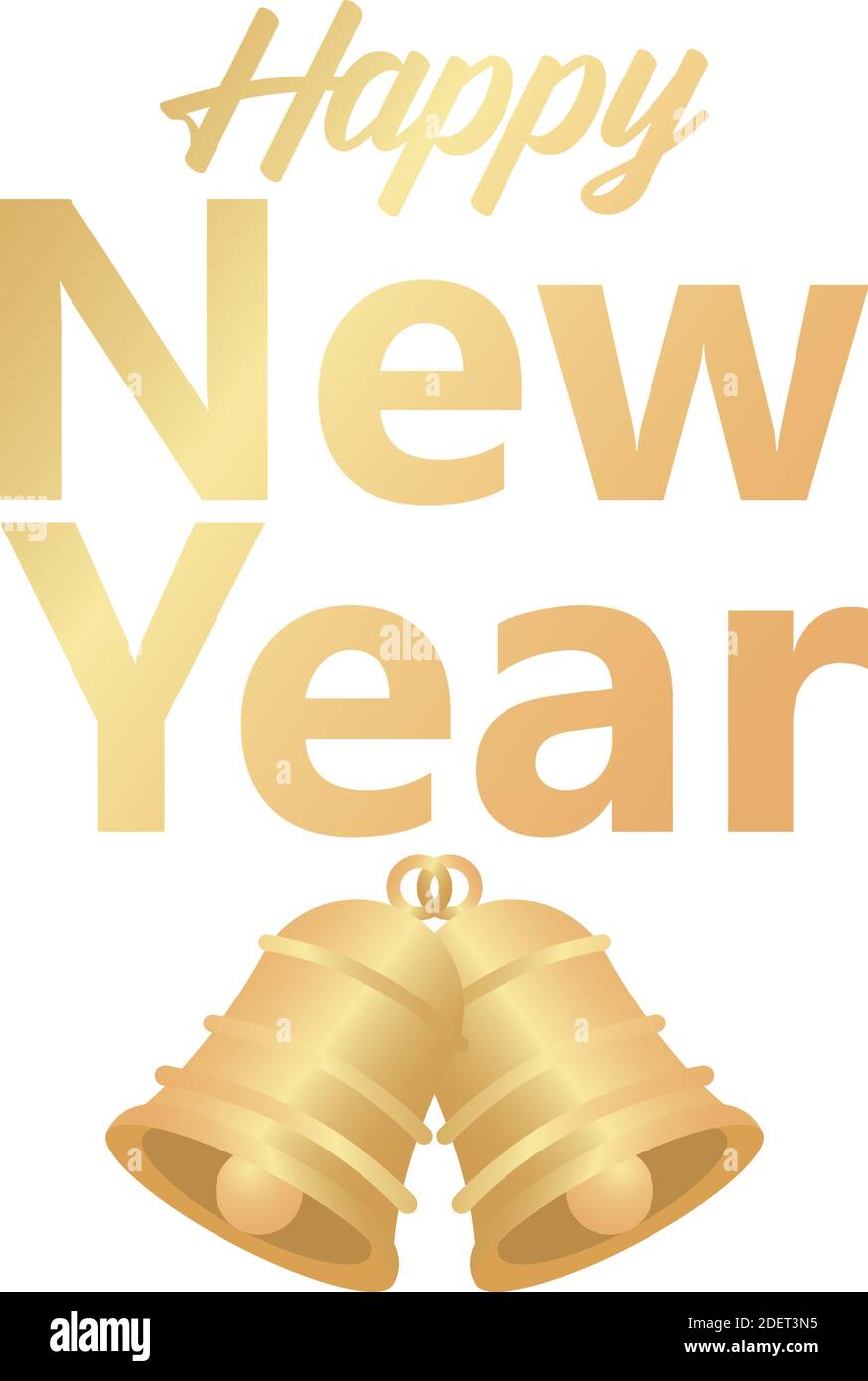 happy new year golden lettering with balls vector illustration design ...