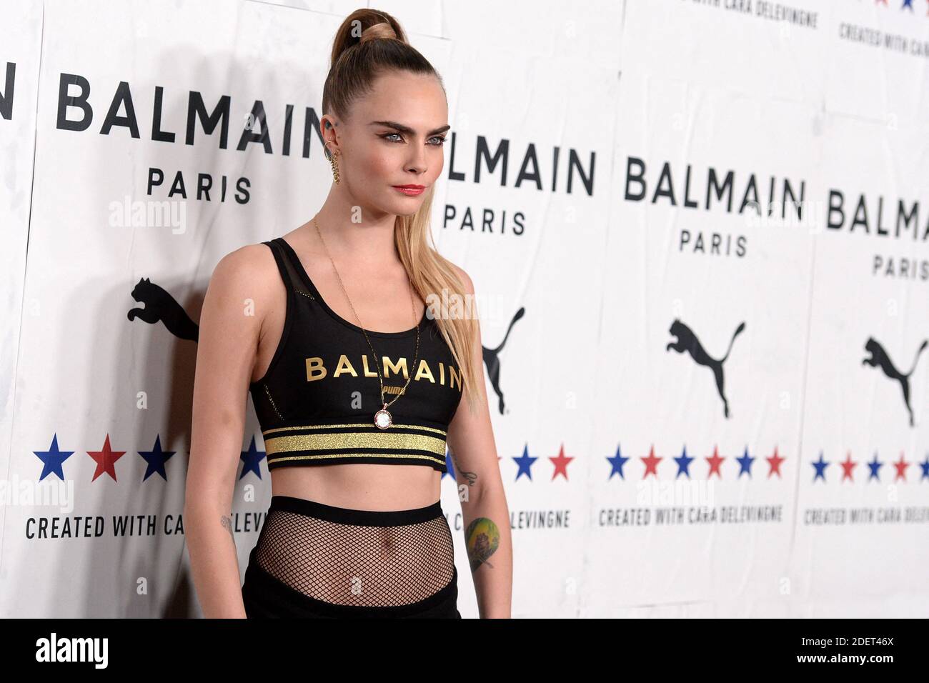 Cara Delevingne attends x BALMAIN launch celebration party at Milk Studios in Los Angeles, CA, USA on November 21, 2019. Photo by Lionel Stock Photo Alamy