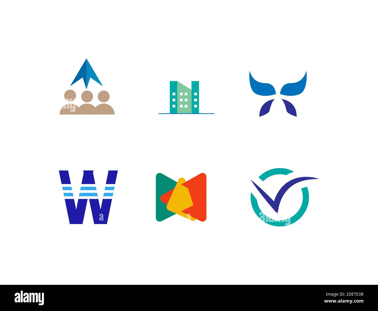 Abstract colorful logo and icon design vector template set Stock Vector