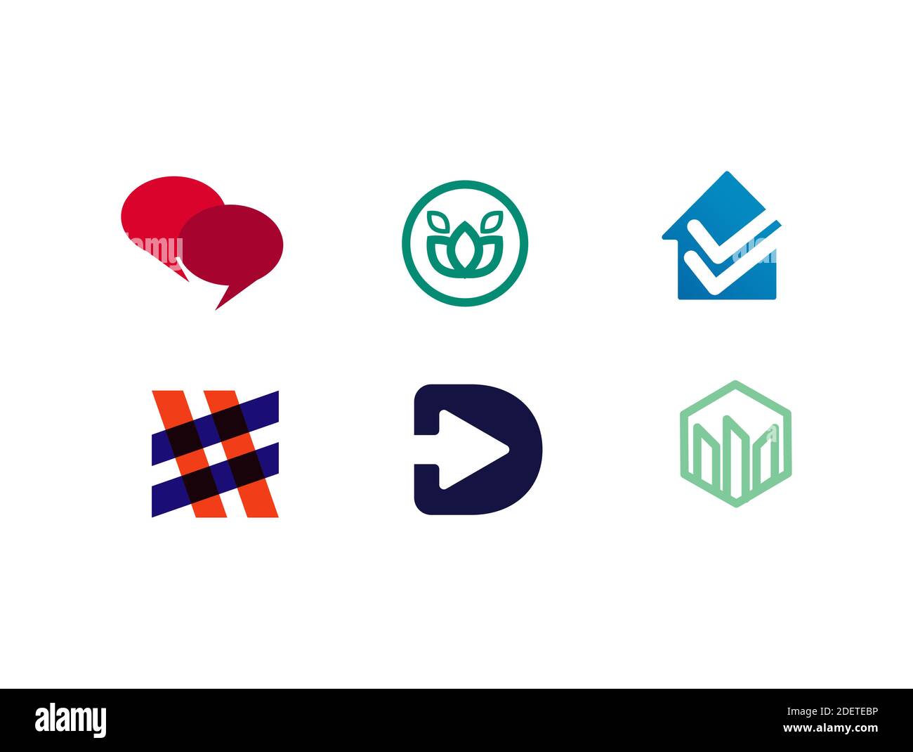 Abstract colorful logo and icon design vector template set Stock Vector