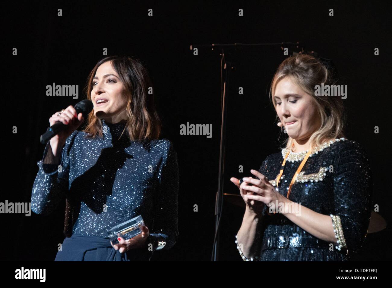 Keren Ann avec Berengere Krief - Grand Prix de la chanson francaise (createur-interprete) lors des Grands Prix Sacem 2019, Salle Pleyel le 2 decembre 2019, Paris, France. Photo by Mireille Ampilhac/ABACAPRESS.COM Stock Photo