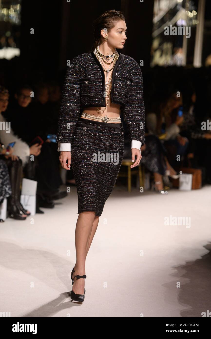 Gigi Hadid walks the runway during the Chanel Metiers d'art 2019-2020 show  at Le Grand Palais on December 04, 2019 in Paris, France. Photo by Laurent  Zabulon/ABACAPRESS.COM Stock Photo - Alamy