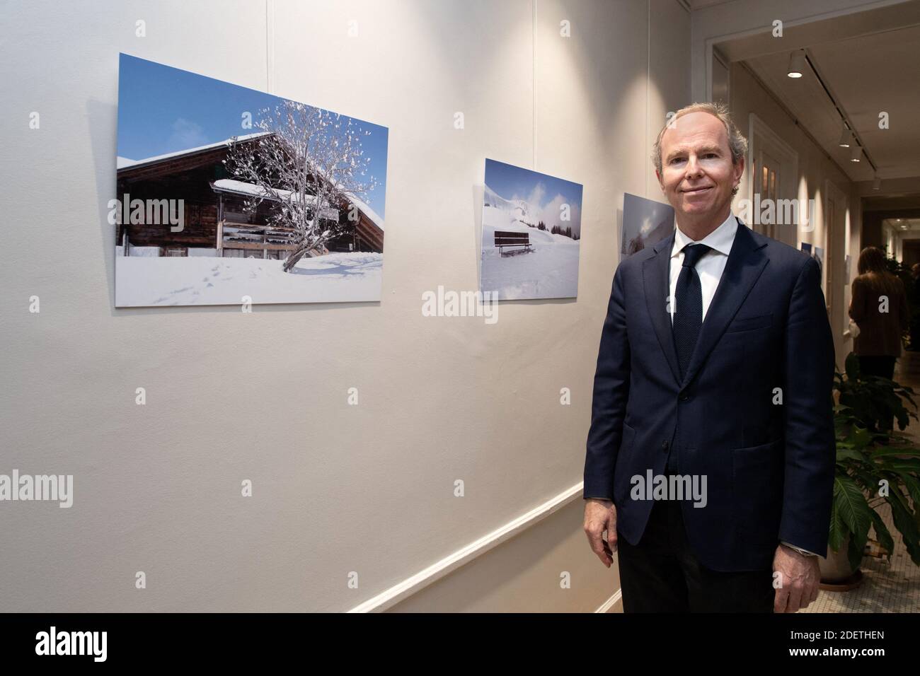 Inauguration of the 'Planete' exhibition of Prince Michel of Yugoslavia at the Biermans-Lapotre Foundation in collaboration with the Maison d'Italie Foundation on December 4, 2019, Paris, France. Photo by David Niviere/ABACAPRESS.COM Stock Photo