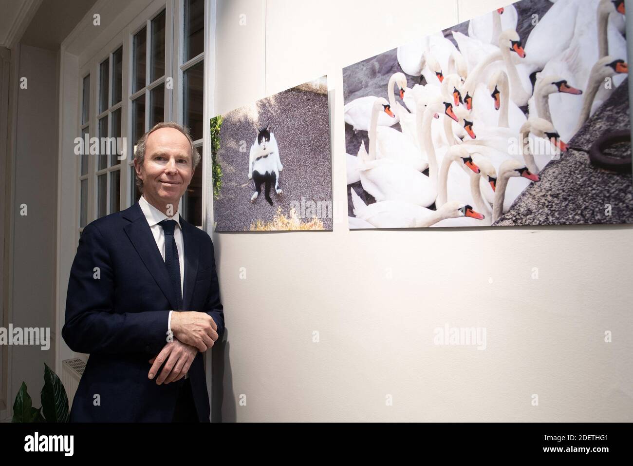 Inauguration of the 'Planete' exhibition of Prince Michel of Yugoslavia at the Biermans-Lapotre Foundation in collaboration with the Maison d'Italie Foundation on December 4, 2019, Paris, France. Photo by David Niviere/ABACAPRESS.COM Stock Photo