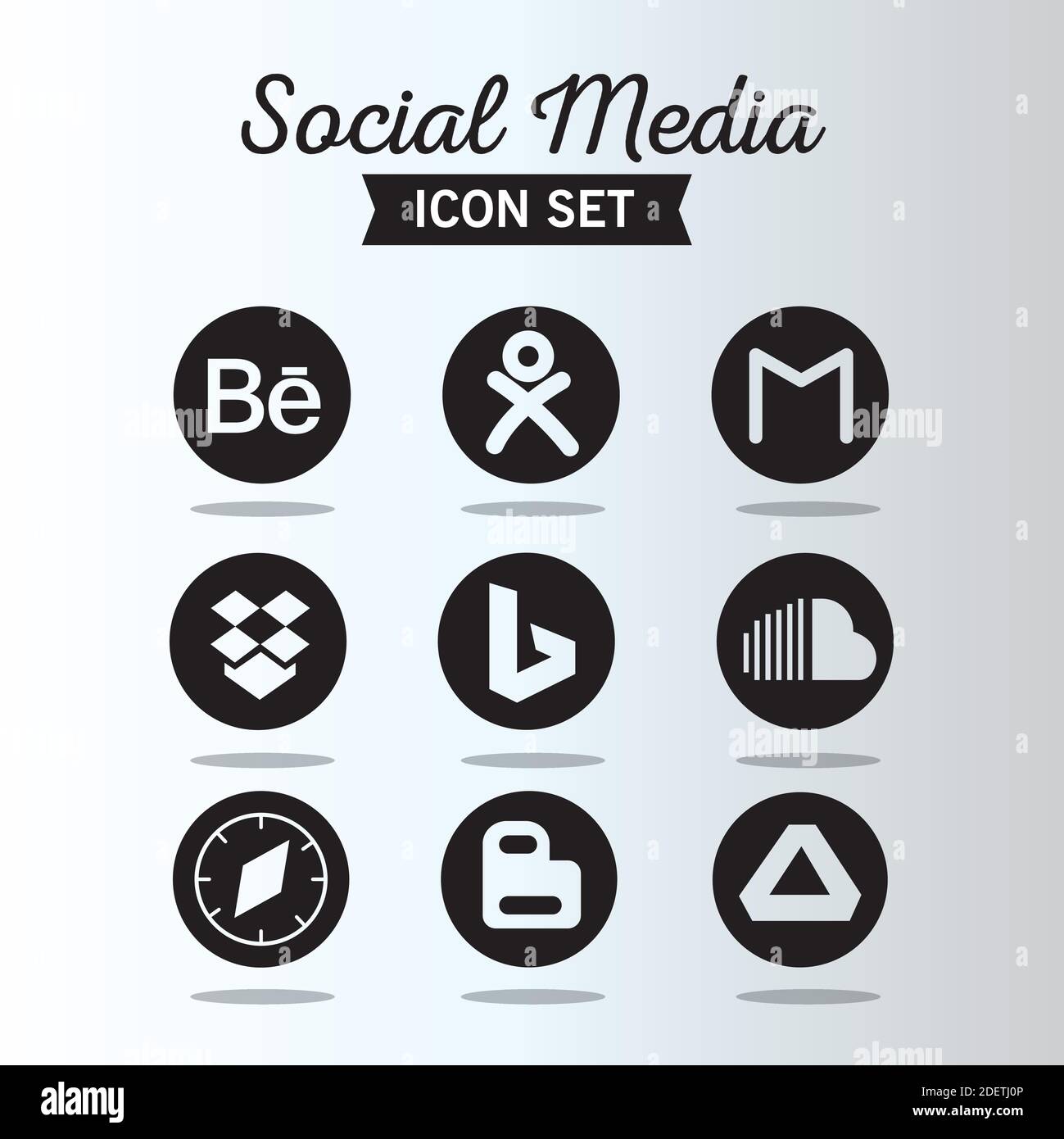 bundle of twelve social media set icons and lettering Stock Vector ...