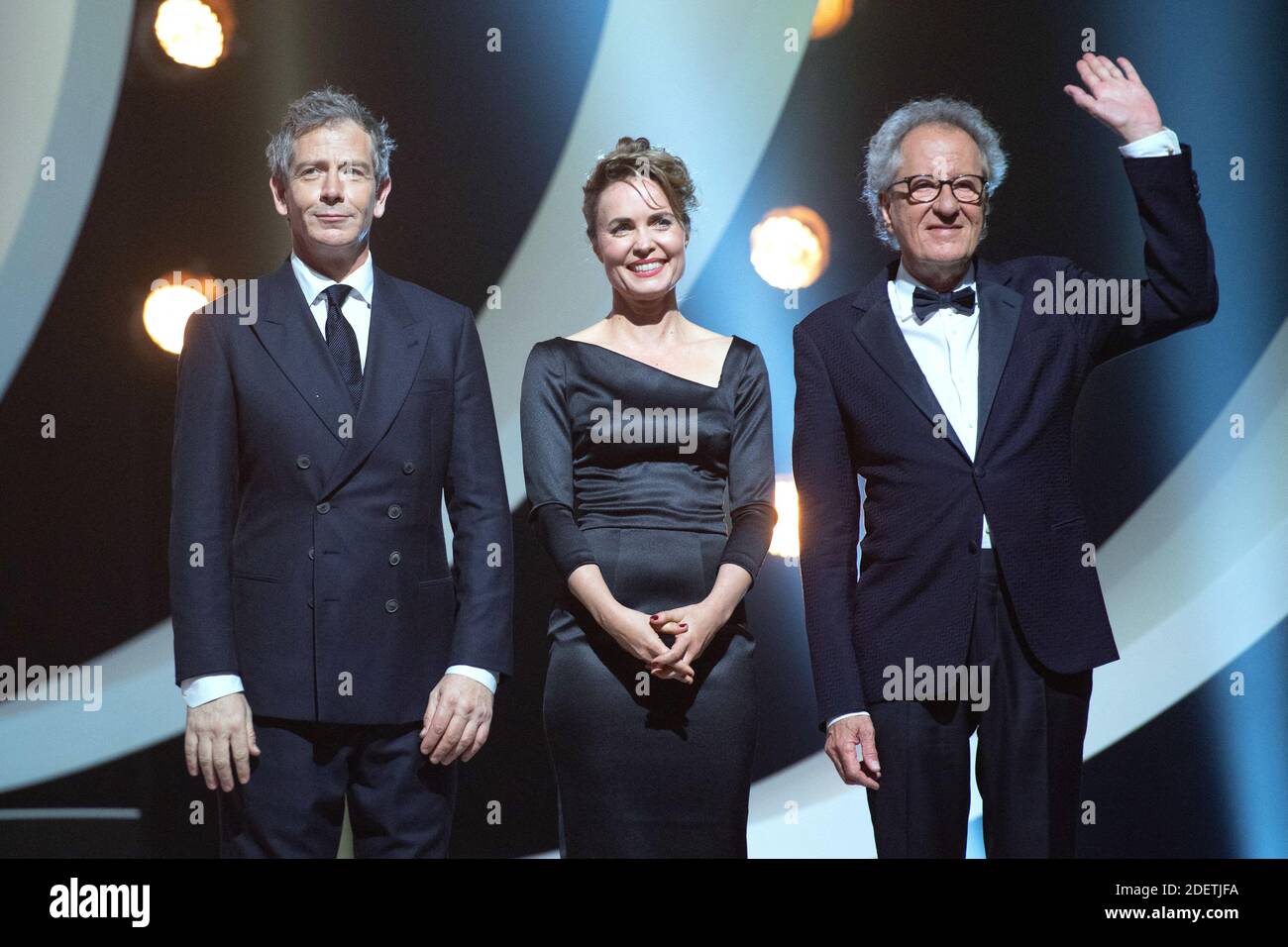 Ben Mendelsohn, Radha Mitchell and Geoffrey Rush attending Tribute to Italian Cinema Ceremony at the Jemaa El Fnaa square during of the 18th Marrakech International Film Festival in Marrakech, Morocco on December 05, 2019. Photo by Aurore Marechal/ABACAPRESS.COM Stock Photo