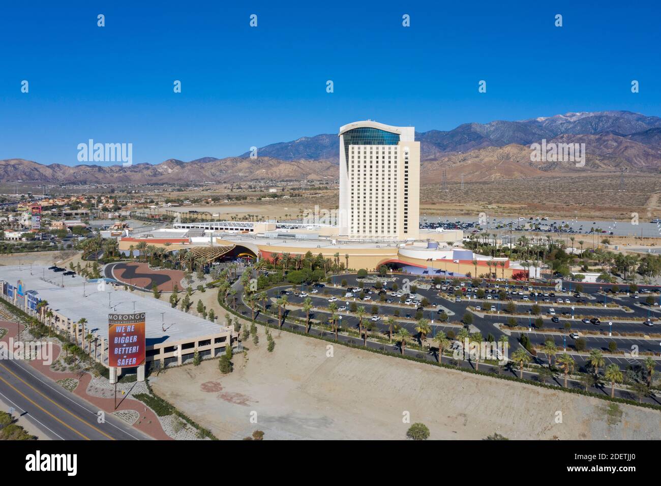 Aerial view of the Morongo Casino and tower in Cabazon, California Stock Photo