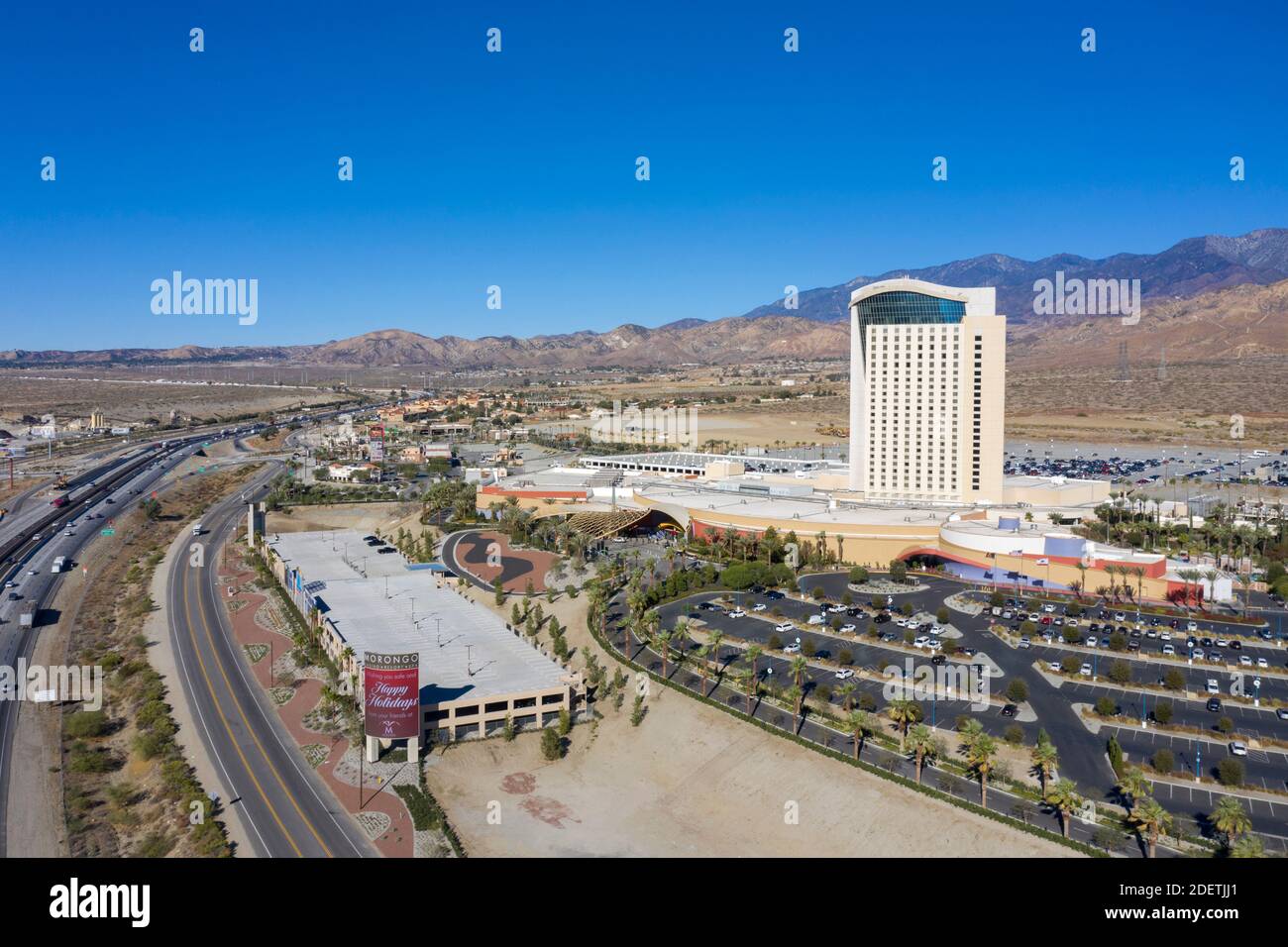 Aerial view of the Morongo Casino and tower in Cabazon, California Stock Photo