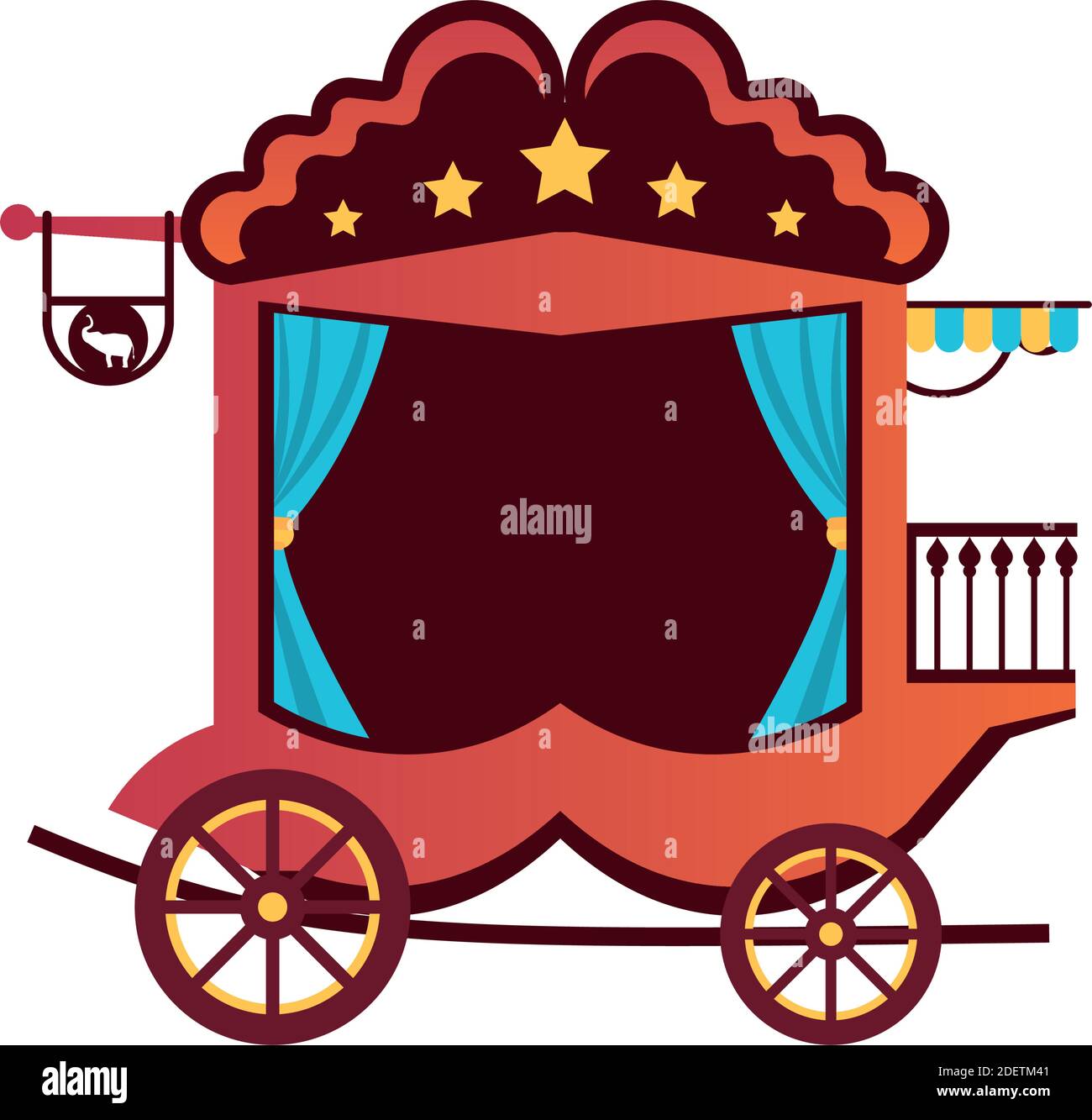 circus traditional vintage carriage icon vector illustration design Stock Vector