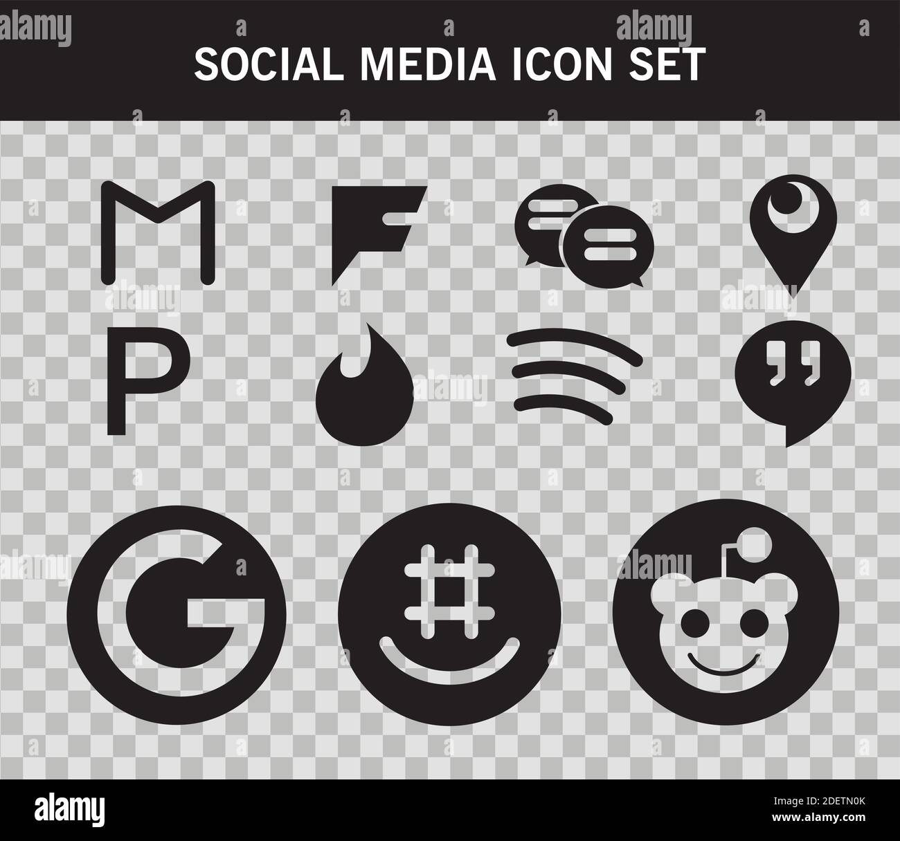 bundle of thirteen social media set icons and lettering Stock Vector ...