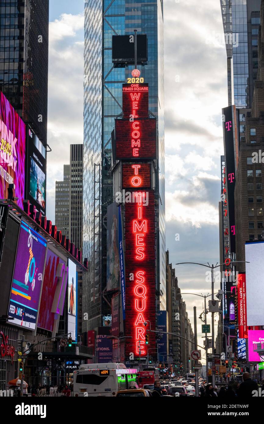 Electronic Advertising Billboards in Times Square, NYC, USA Stock Photo