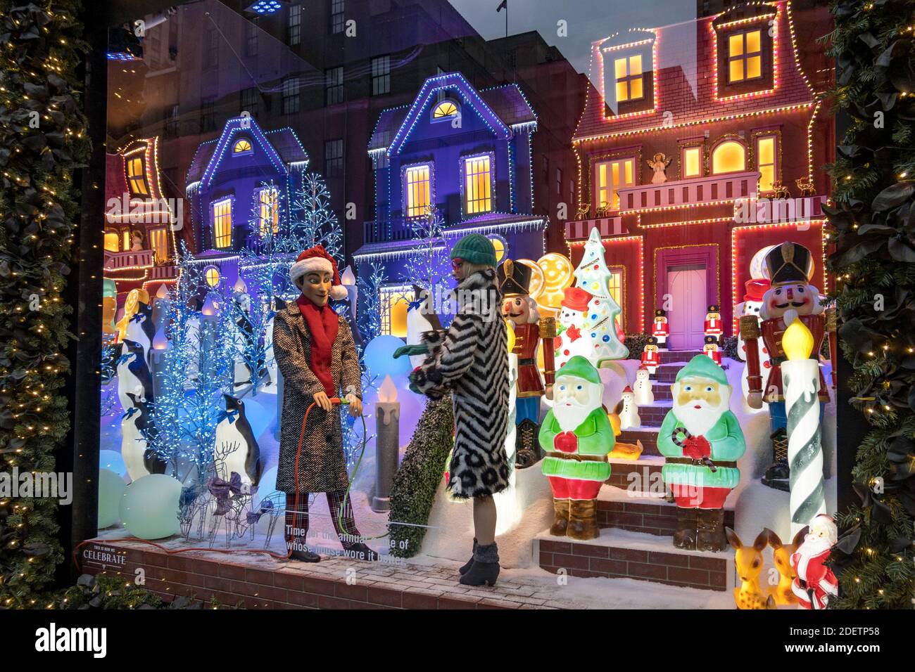Saks Fifth Avenue flagship store displays the New York City holiday Christmas windows "the way