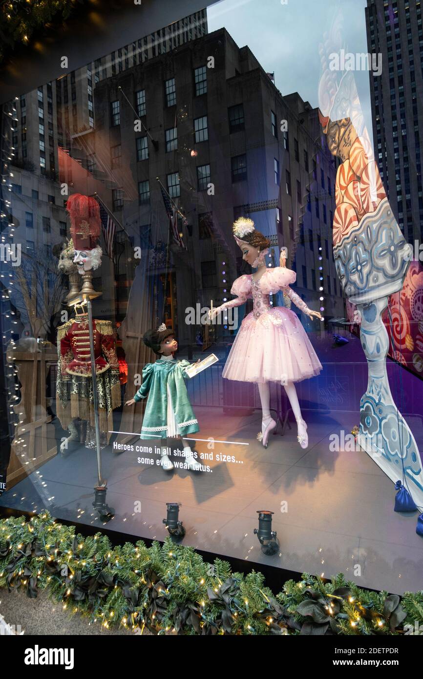 Saks Fifth Avenue flagship store displays the New York City holiday  Christmas windows 