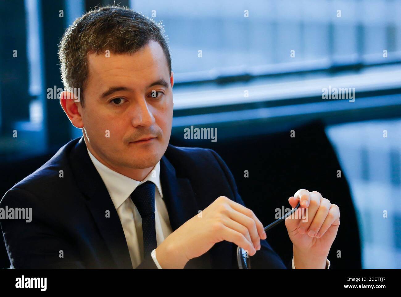 Gerald Darmanin Ministre du Budget et des Comptes Publics lors de la presentation du rapport