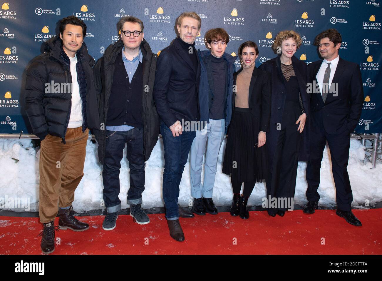 Frederic Chau, Regis Roinsard, Lambert Wilson, Alex Lawther, Maria Leite, Anna Maria Sturm and Riccardo Scamarcio attending the Opening Ceremony of the 11th Les Arcs Film Festival in Les Arcs, France on December 14, 2019. Photo by Aurore Marechal/ABACAPRESS.COM Stock Photo