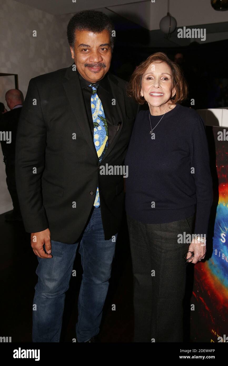 Exclusive - Ann Druyan and Neil deGrasse Tyson attending Cosmos: Possible Worlds 2nd season Premiere in Paris, France, on February 10, 2020. Photo by Jerome Domine/ABACAPRESS.COM Stock Photo