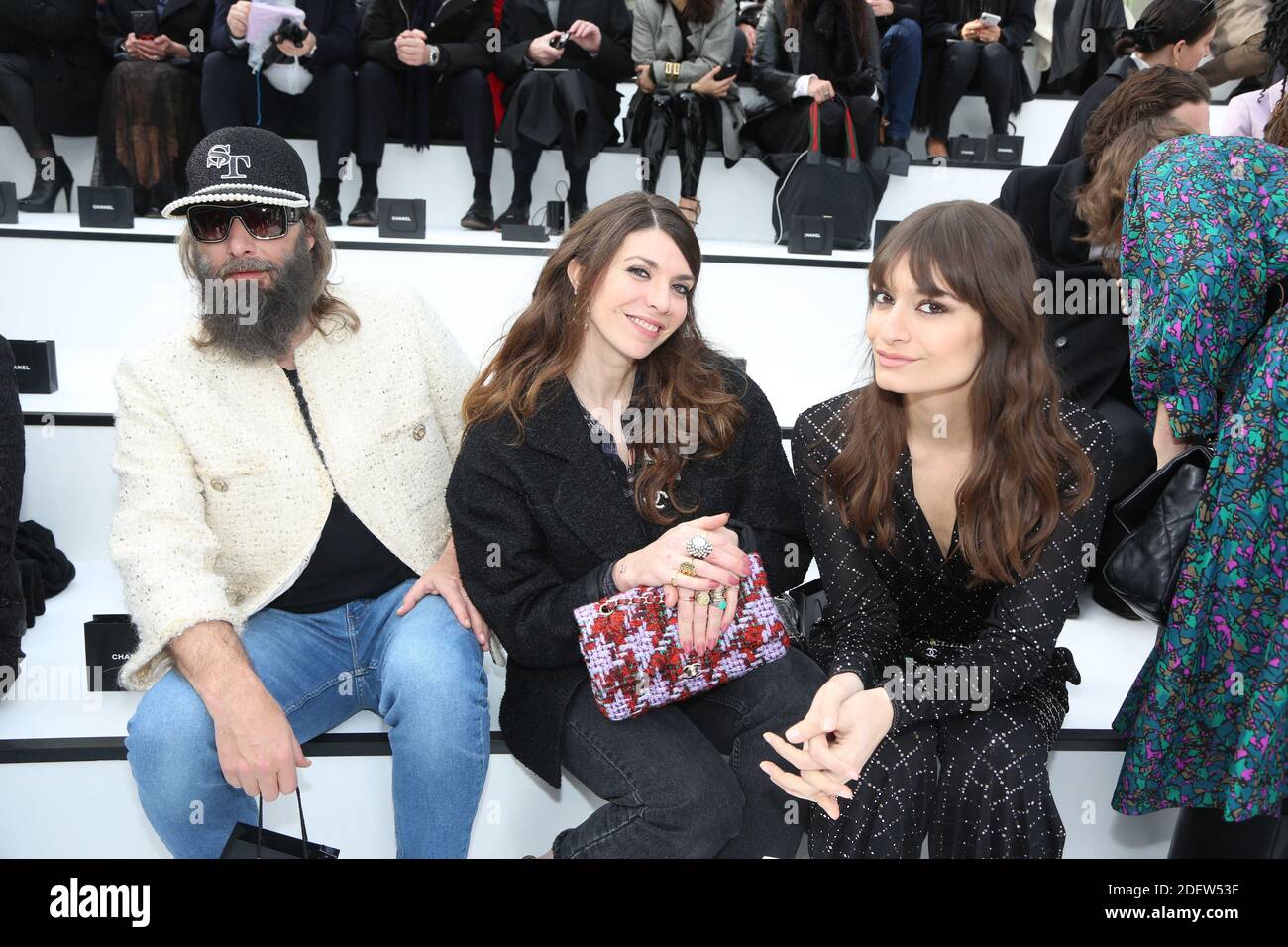 Sebastien Tellier, Amandine de la Richardiere and Clara Luciani attending the Chanel show as part of the Paris Fashion Week Womenswear Fall/Winter 2020/2021 in Paris, France on March 03, 2020. Photo by Jerome Domine/ABACAPRESS.COM Stock Photo