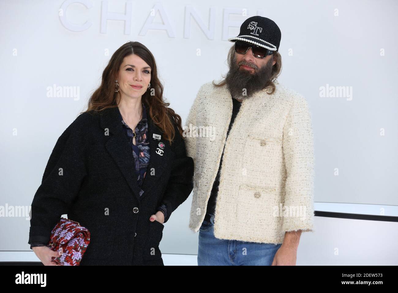 Amandine de la Richardiere and Sebastien Tellier attending the Chanel show as part of the Paris Fashion Week Womenswear Fall/Winter 2020/2021 in Paris, France on March 03, 2020. Photo by Jerome Domine/ABACAPRESS.COM Stock Photo