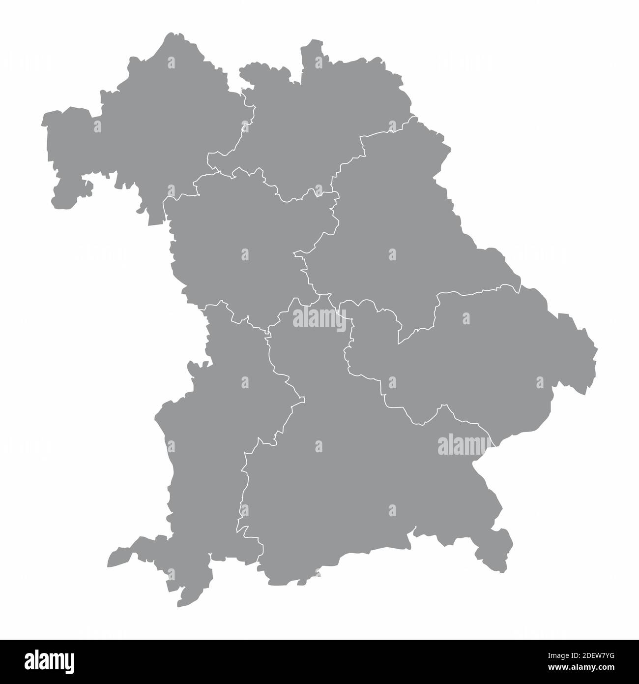Bavaria regions map Stock Vector