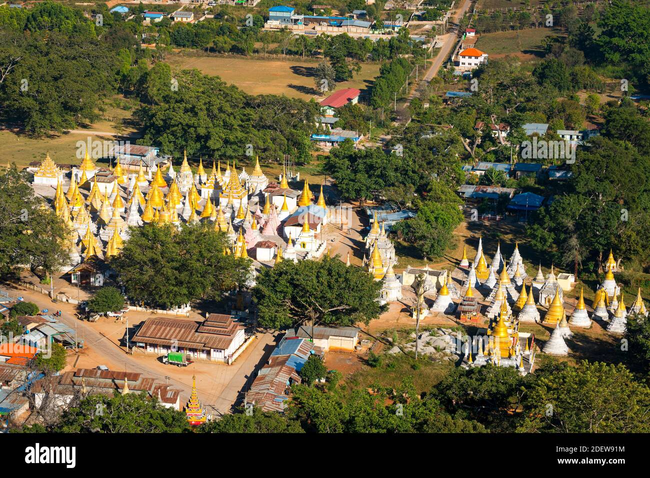 Aerial view of Yan Aung Myin - Htu Par Yone Pagoda, Pindaya, Myanmar Stock Photo