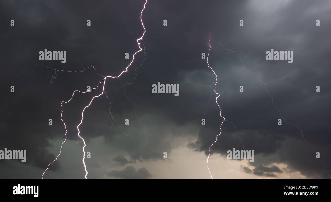 Lightning bolts during a storm in Townsend, Tennessee, USA Stock Photo