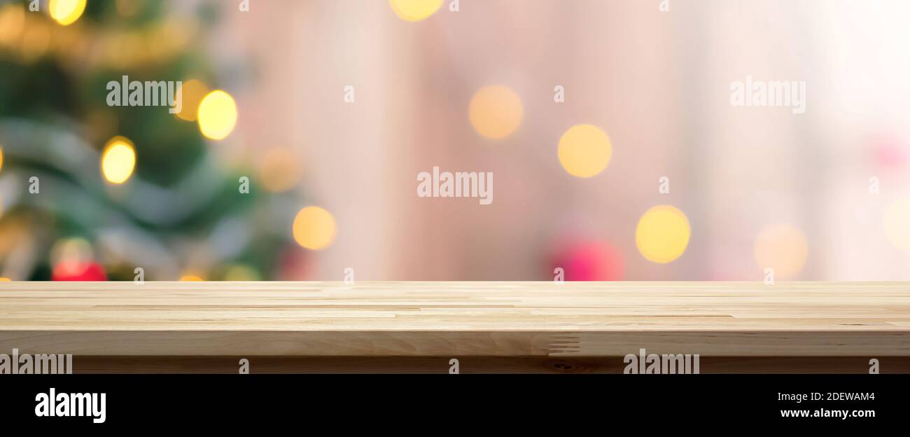 Top wood table on gold bokeh background hi-res stock photography and ...