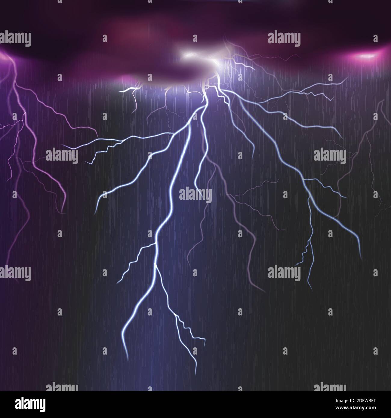 Vector thunder background with lightning. Stock Vector