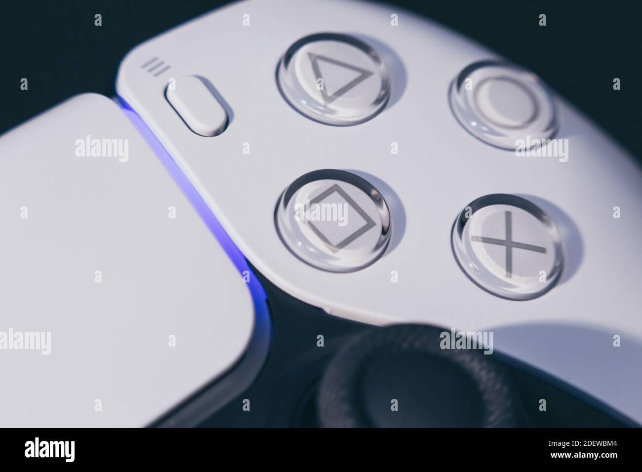 Playstation 5 Dualsense Gaming Controller Close Up Details Stock Photo Alamy