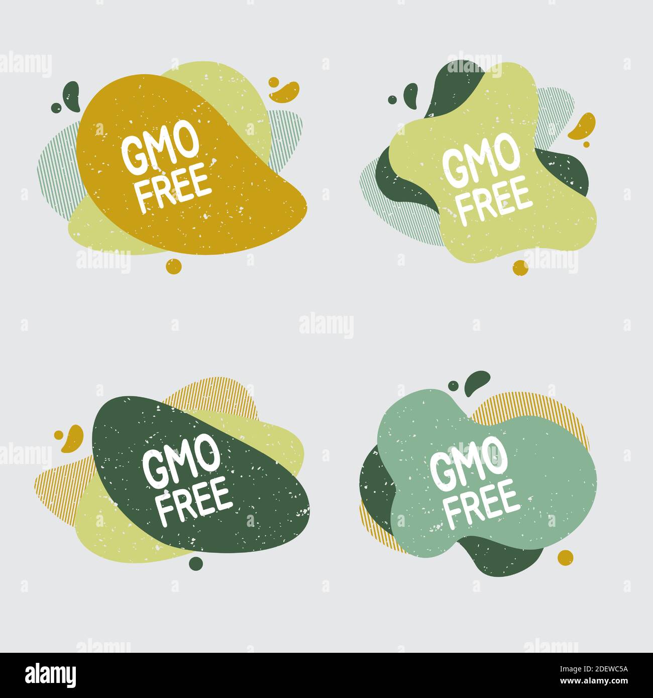 Gmo free icon set. Food badge contains no gmo label for healthy food ...
