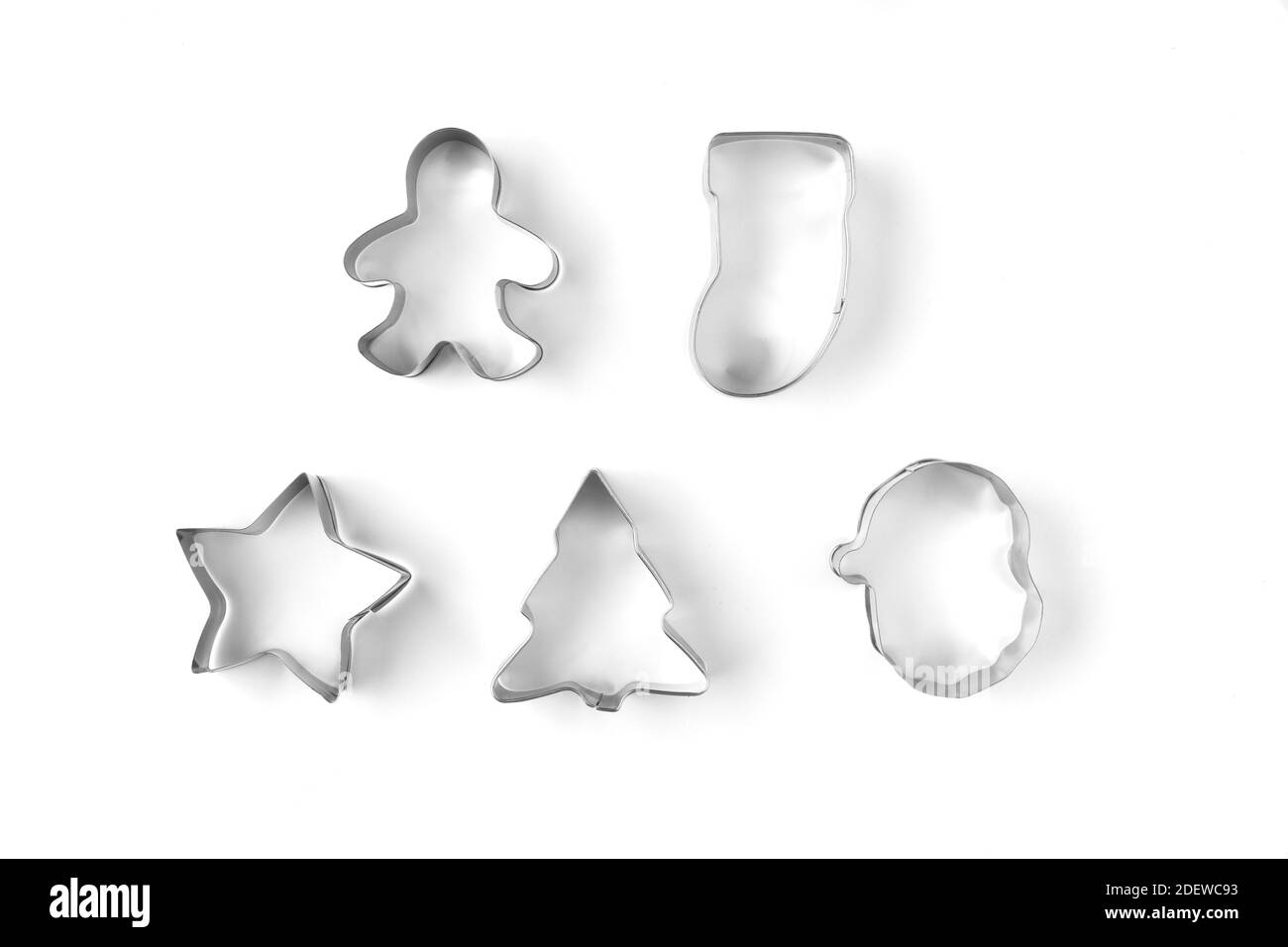 Christmas Cookie Cutters Isolated On White Stock Photo
