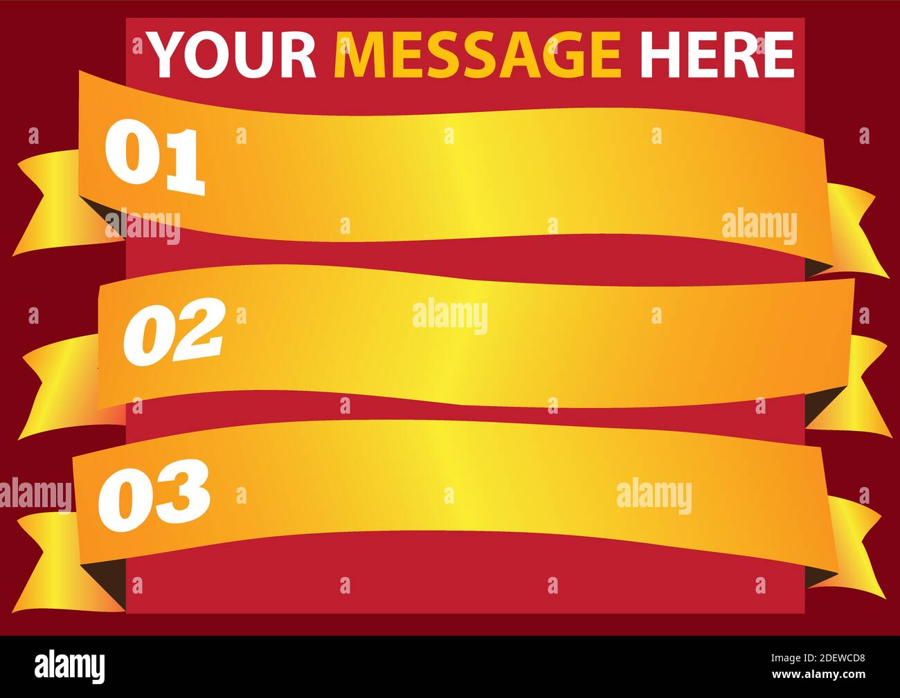 Layout design with yellow ribbon with numbers, Vector illustration ...