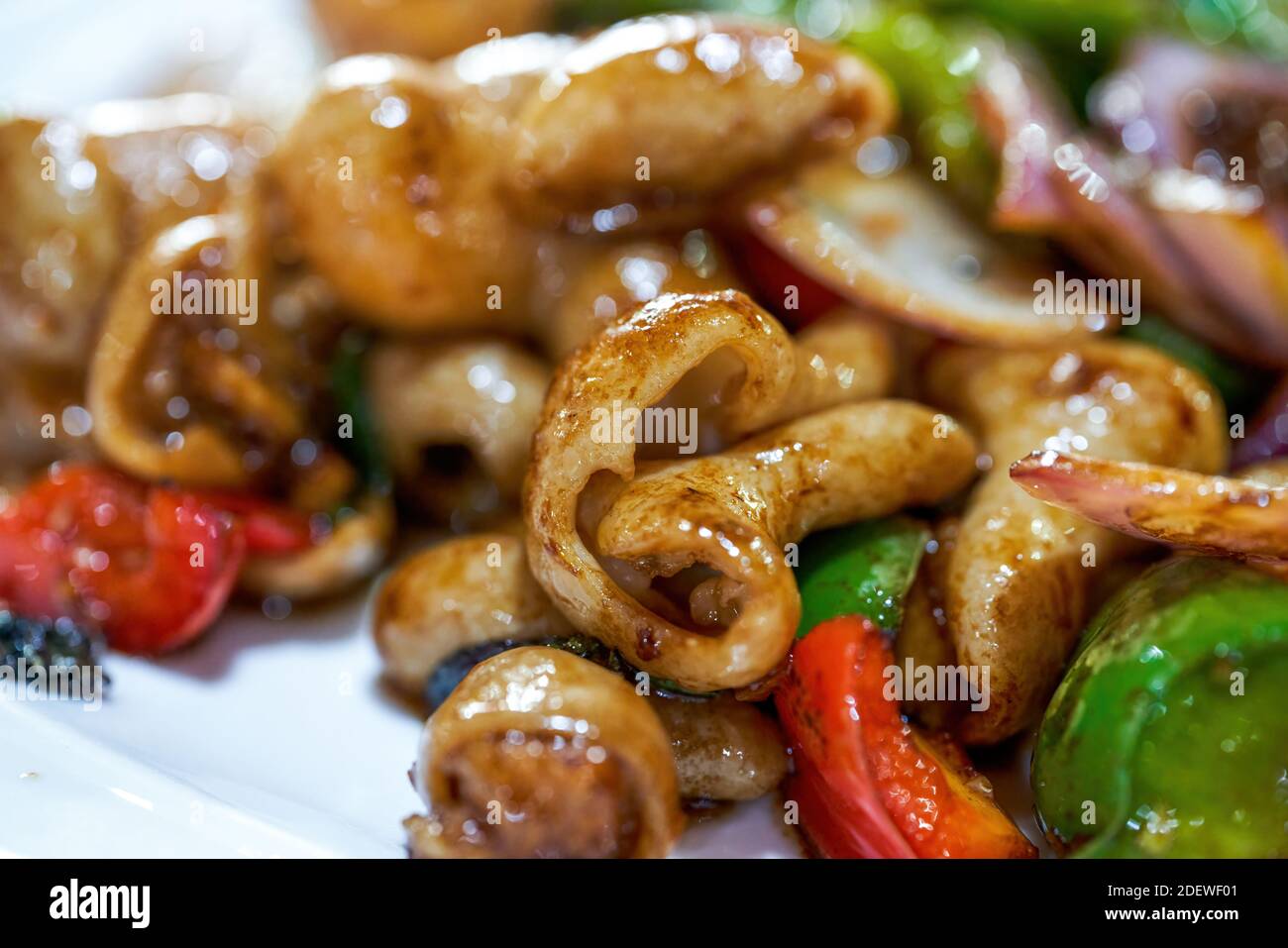 A Delicious Chinese Dish Fried Pork Intestines Stock Photo Alamy