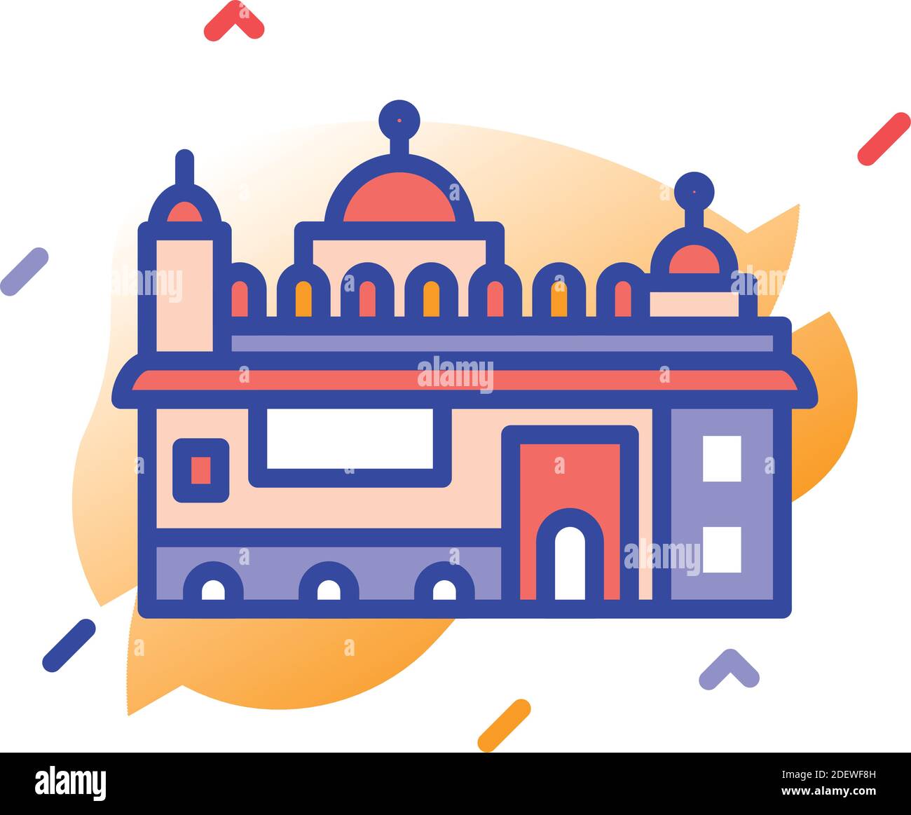 Golden Temple, Amritsar, India, Harmandir Sahib fully editable vector icons Stock Vector