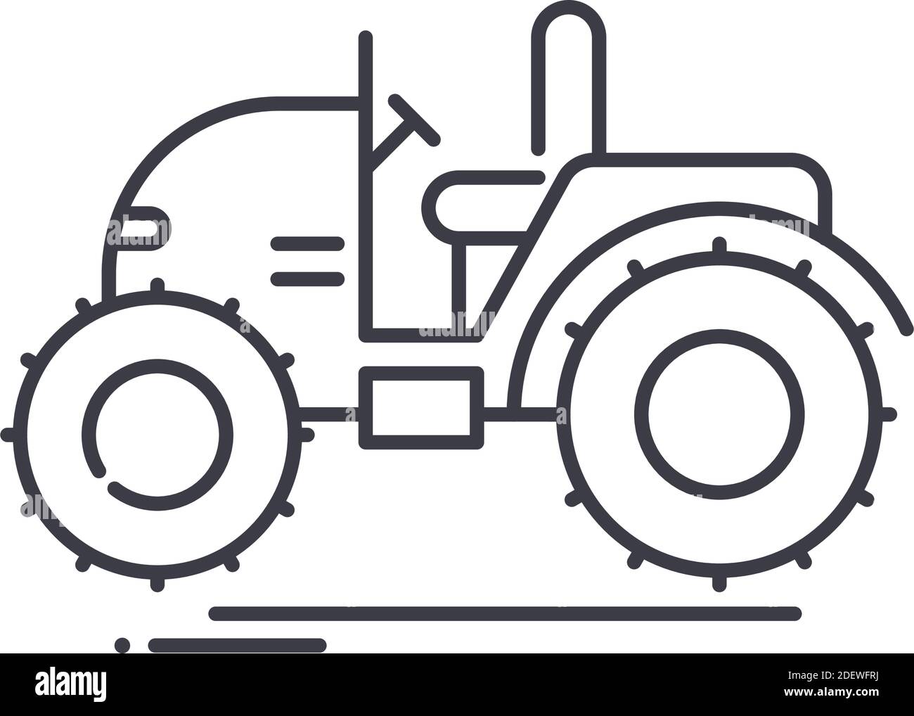 Mini tractor icon, linear isolated illustration, thin line vector, web ...