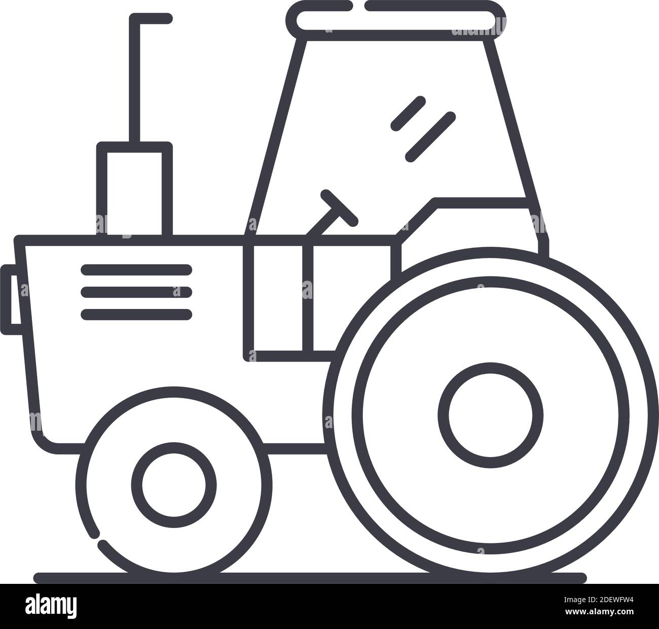 Mini tractor concept icon, linear isolated illustration, thin line ...