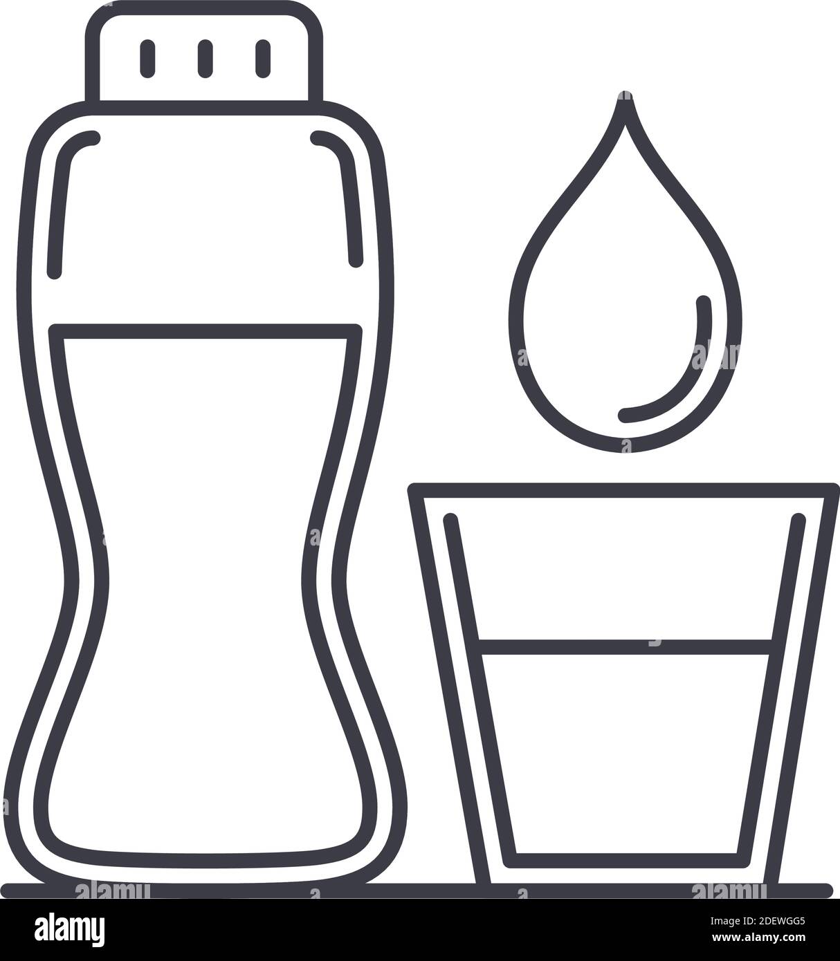 Milk bottle icon, linear isolated illustration, thin line vector, web ...