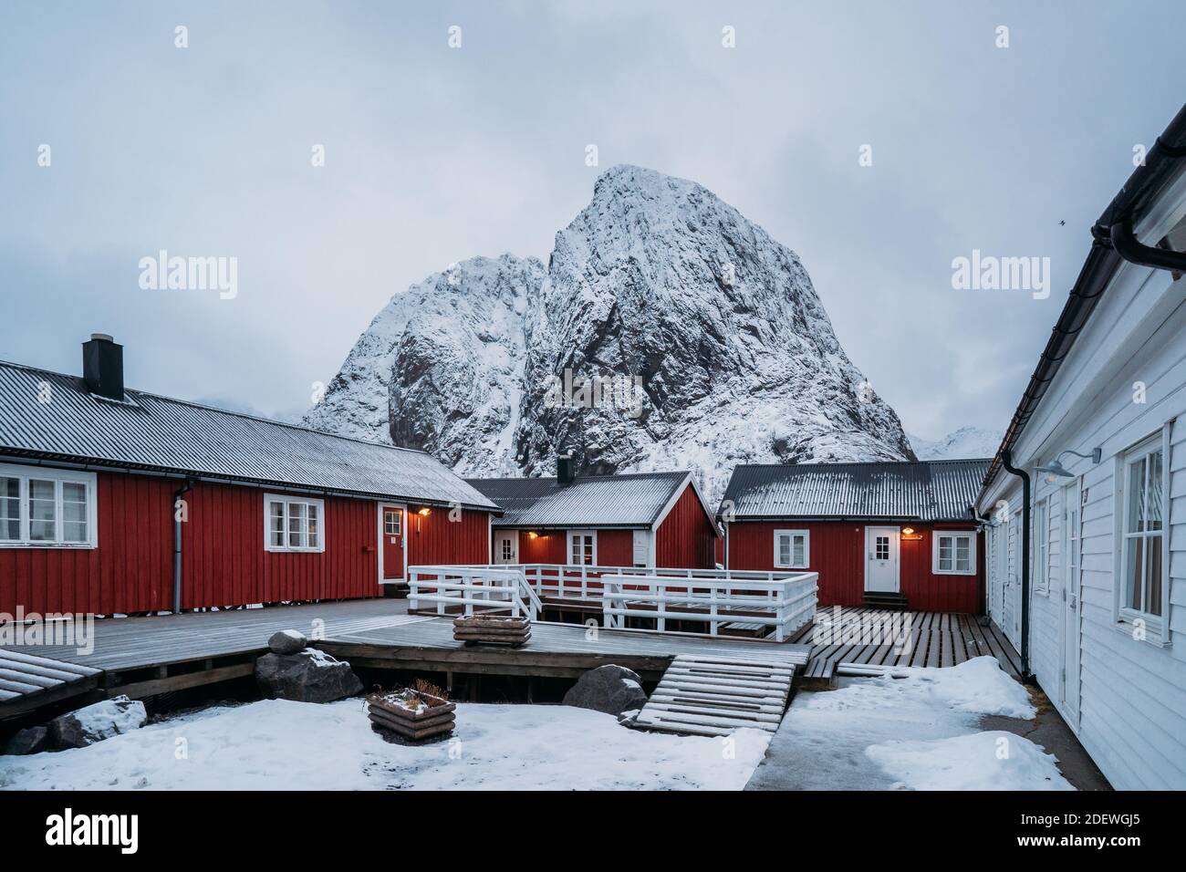 Traditional Norwegian Fisherman's Cabins, Red Rorbuer, Hamnoy, Lofoten ...