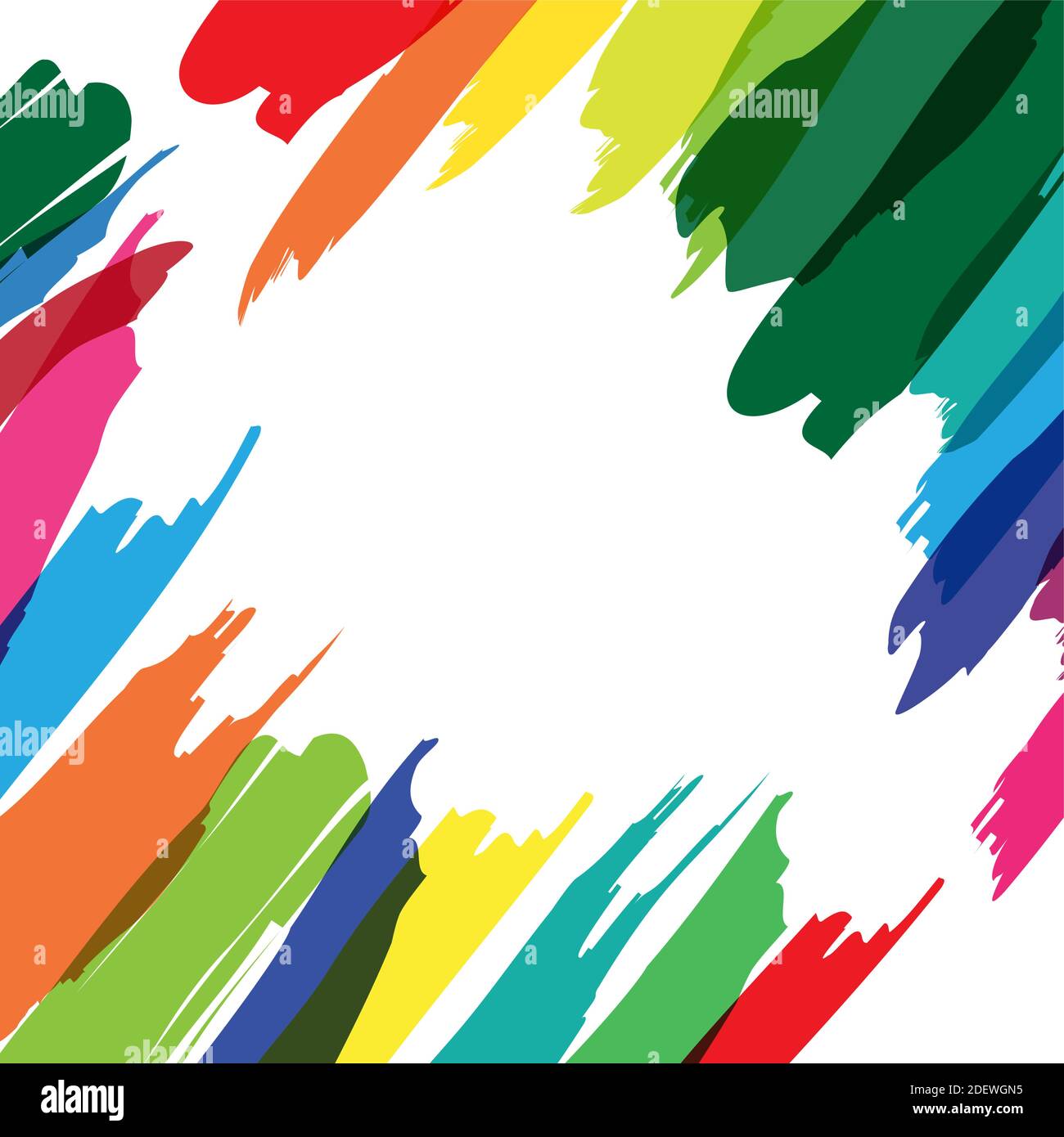Colored splashes in abstract shape Stock Vector