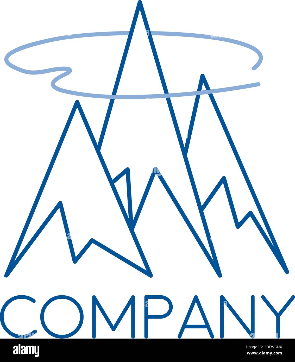 Vector sign abstract three mountains with cloud Stock Vector Image ...