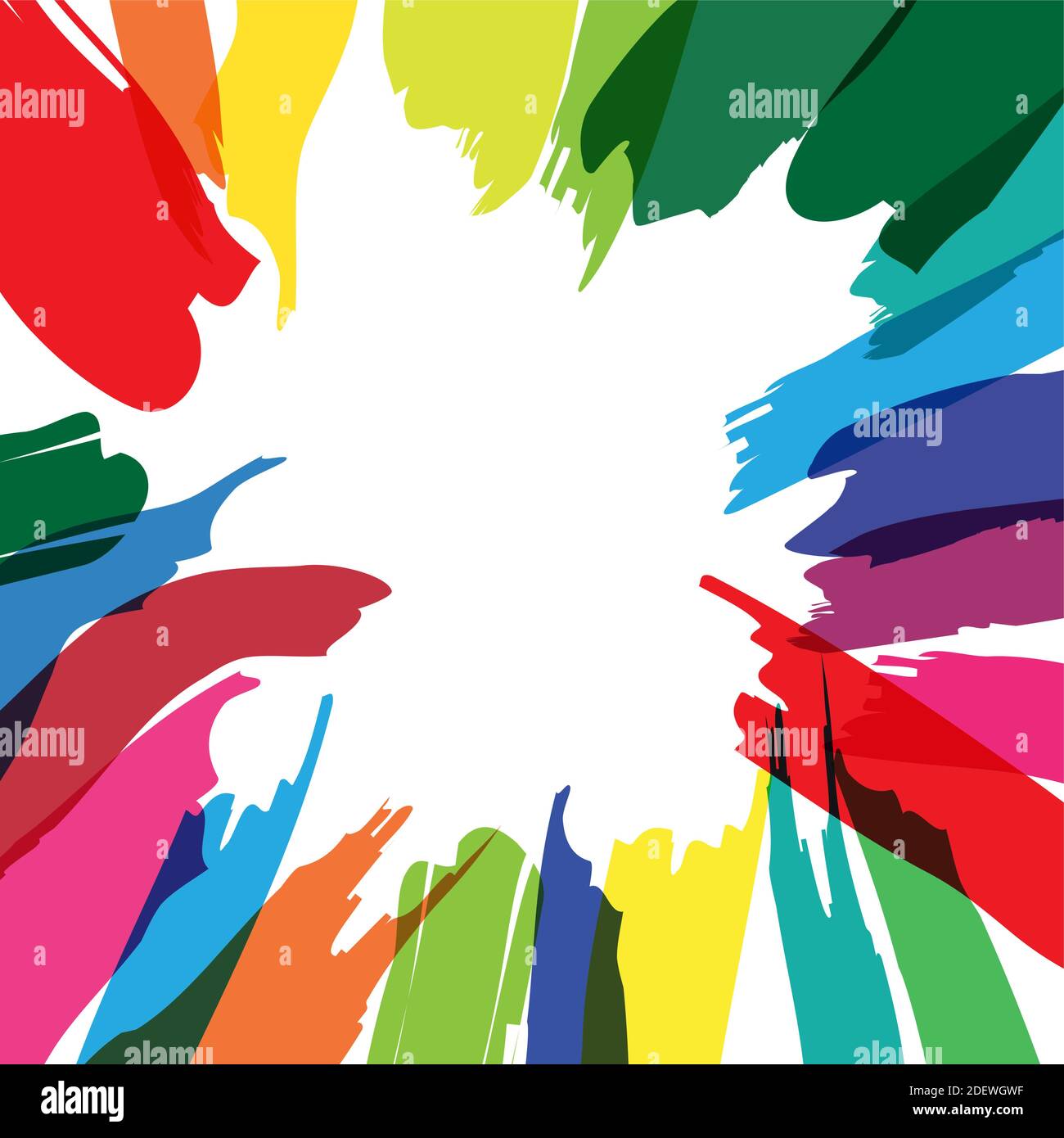 Colored splashes in abstract shape Stock Vector