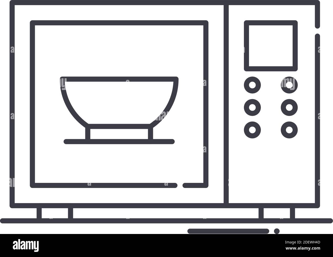 Microwave oven icon, linear isolated illustration, thin line vector ...