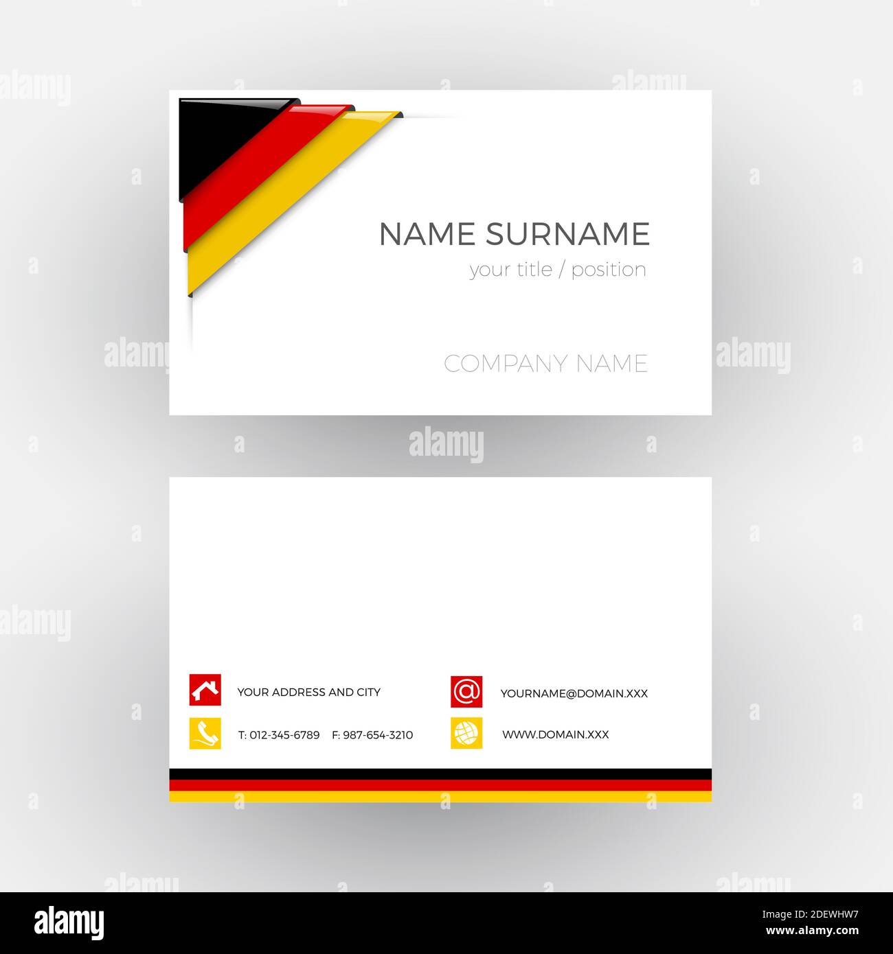 Vector Abstract Corner with German flag. Business card Stock Vector