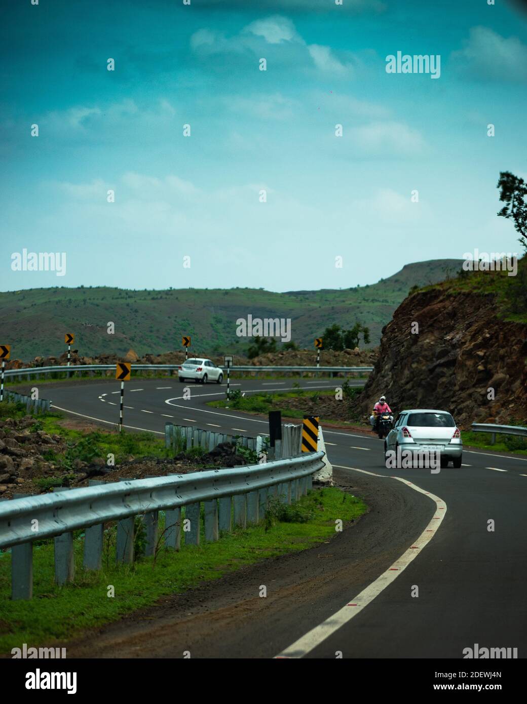 Beautiful roads and landscapes in the mountains of Sahyadri ,Maharashtra . Stock Photo
